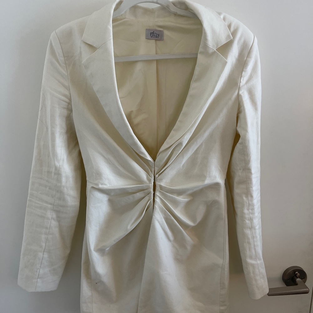 Oh Polly Cream Linen Blazer